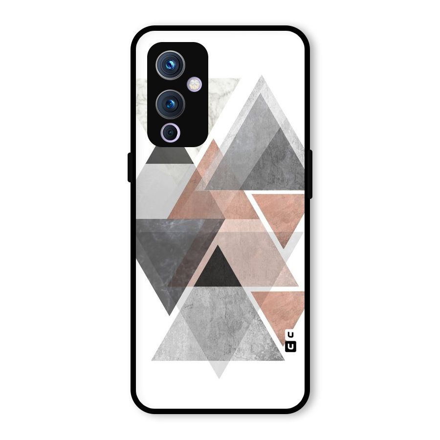 Abstract Diamond Pink Design Glass Back Case for OnePlus 9