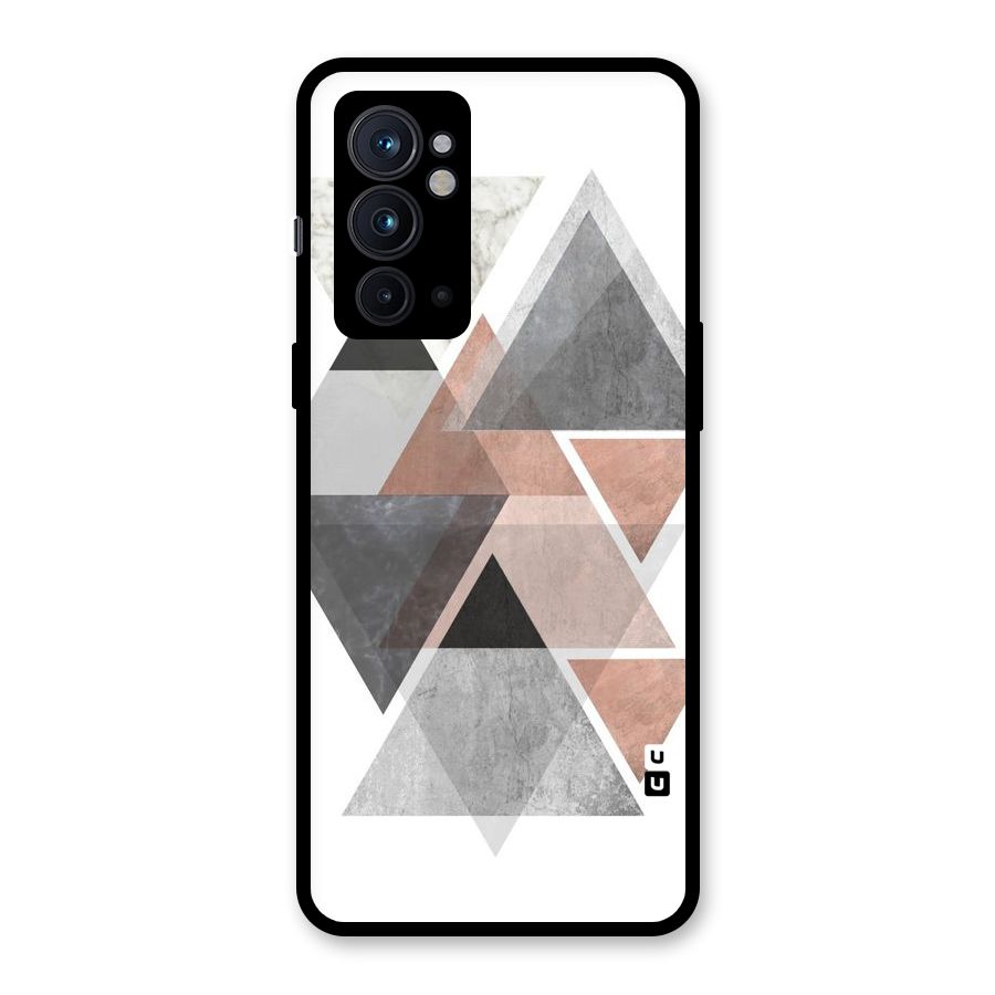 Abstract Diamond Pink Design Glass Back Case for OnePlus 9RT 5G