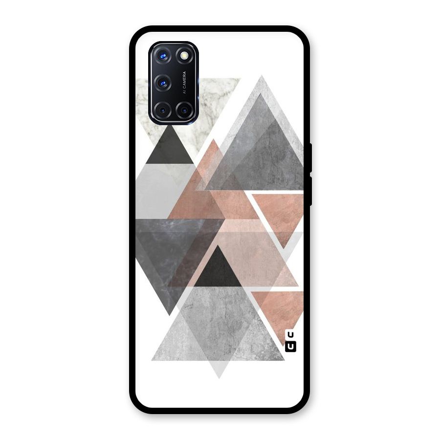 Abstract Diamond Pink Design Glass Back Case for Oppo A52