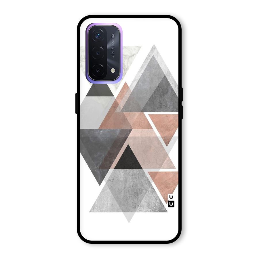 Abstract Diamond Pink Design Glass Back Case for Oppo A74 5G