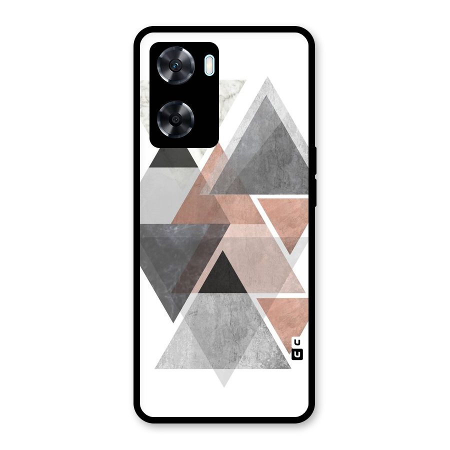 Abstract Diamond Pink Design Glass Back Case for Oppo A77