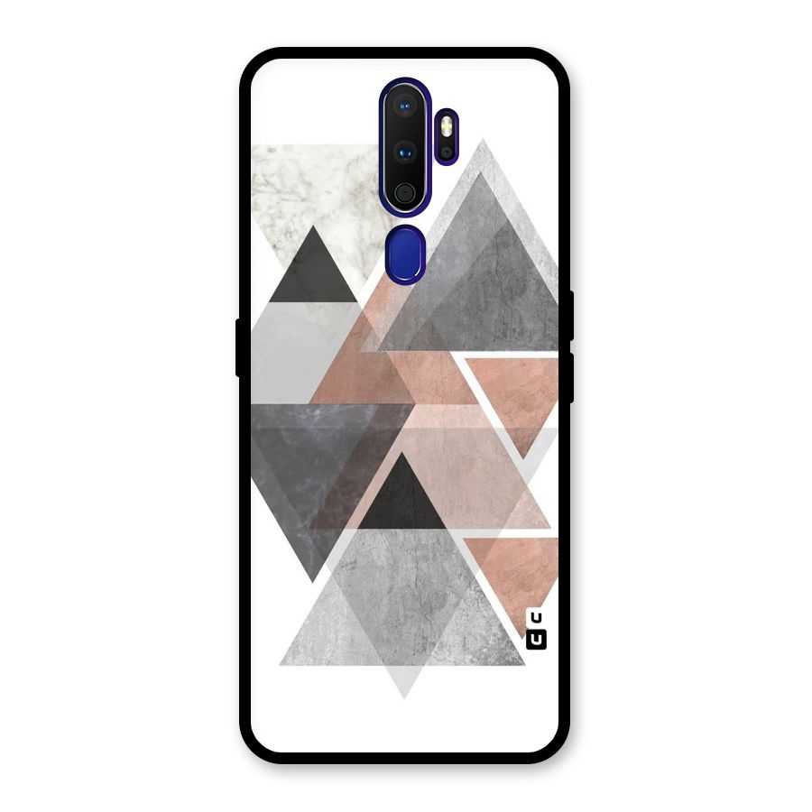 Abstract Diamond Pink Design Glass Back Case for Oppo A9 (2020)
