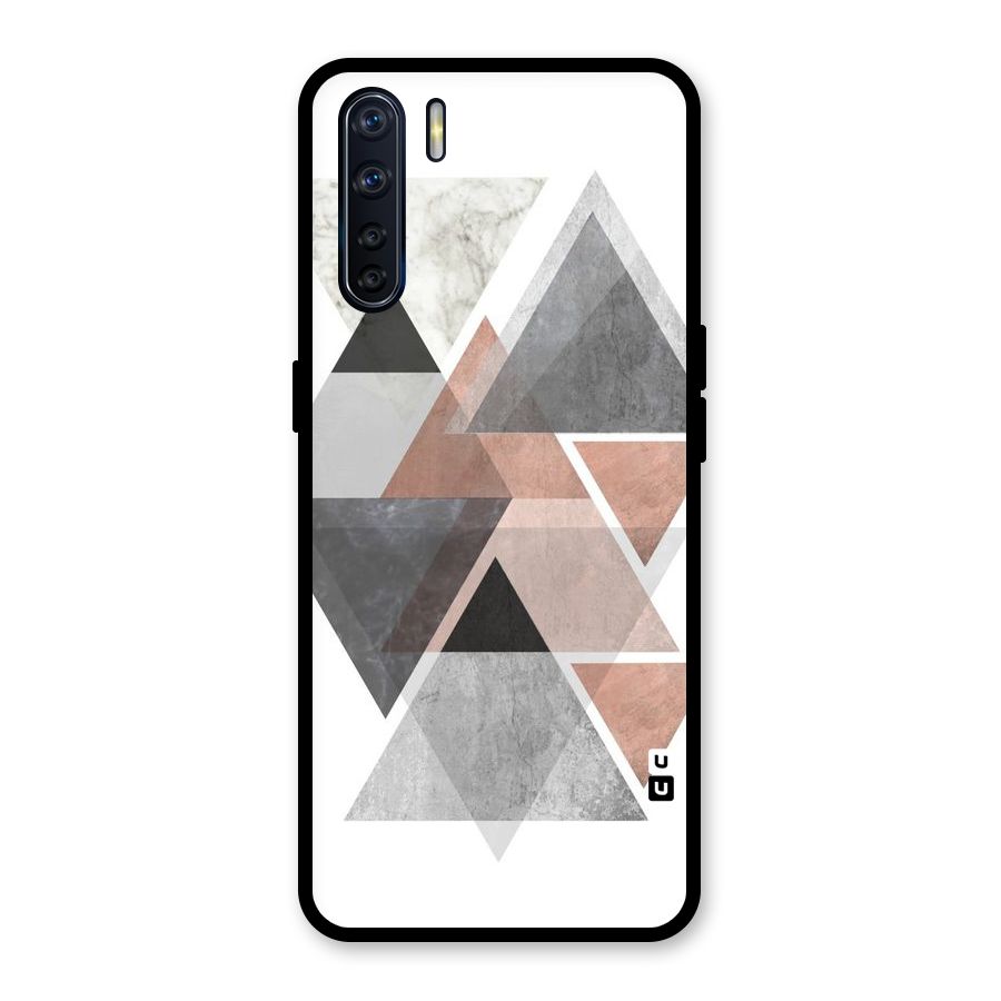 Abstract Diamond Pink Design Glass Back Case for Oppo F15