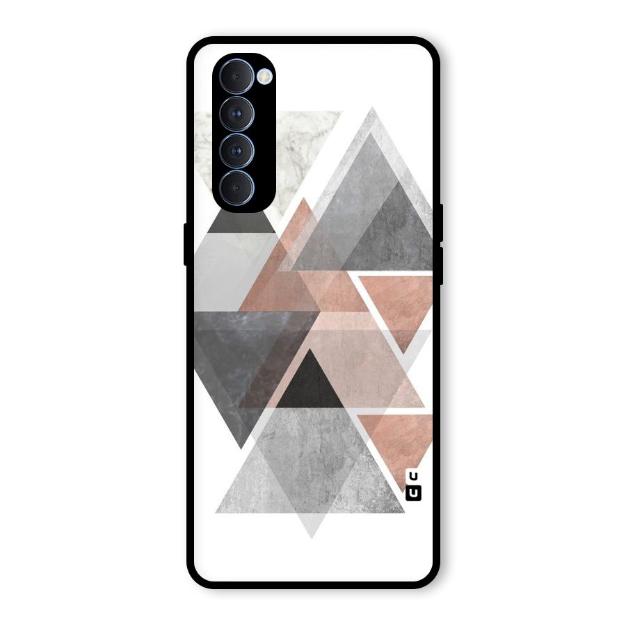 Abstract Diamond Pink Design Glass Back Case for Oppo Reno4 Pro