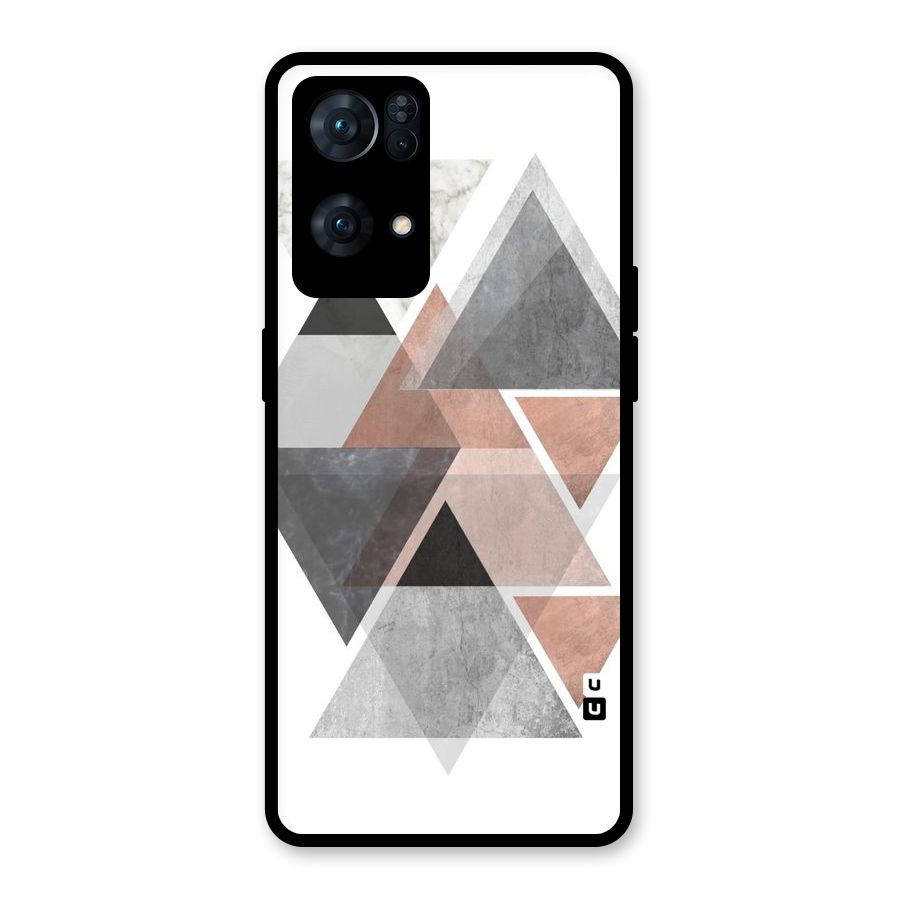 Abstract Diamond Pink Design Glass Back Case for Oppo Reno7 Pro 5G