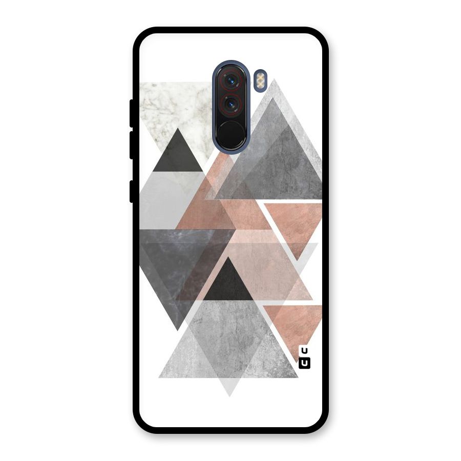 Abstract Diamond Pink Design Glass Back Case for Poco F1