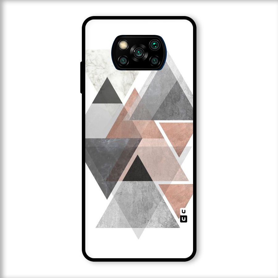 Abstract Diamond Pink Design Glass Back Case for Poco X3