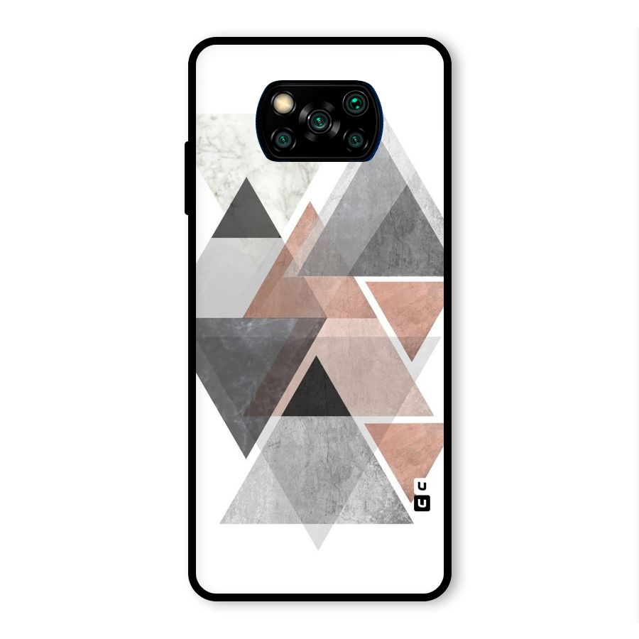 Abstract Diamond Pink Design Glass Back Case for Poco X3 Pro