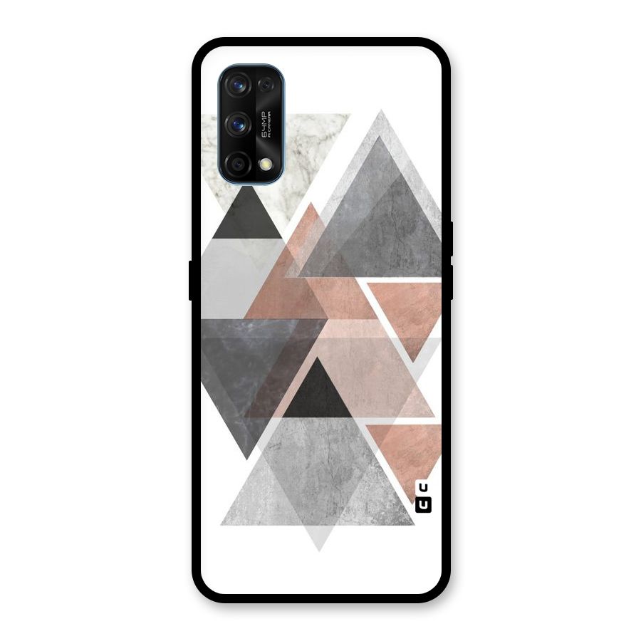 Abstract Diamond Pink Design Glass Back Case for Realme 7 Pro
