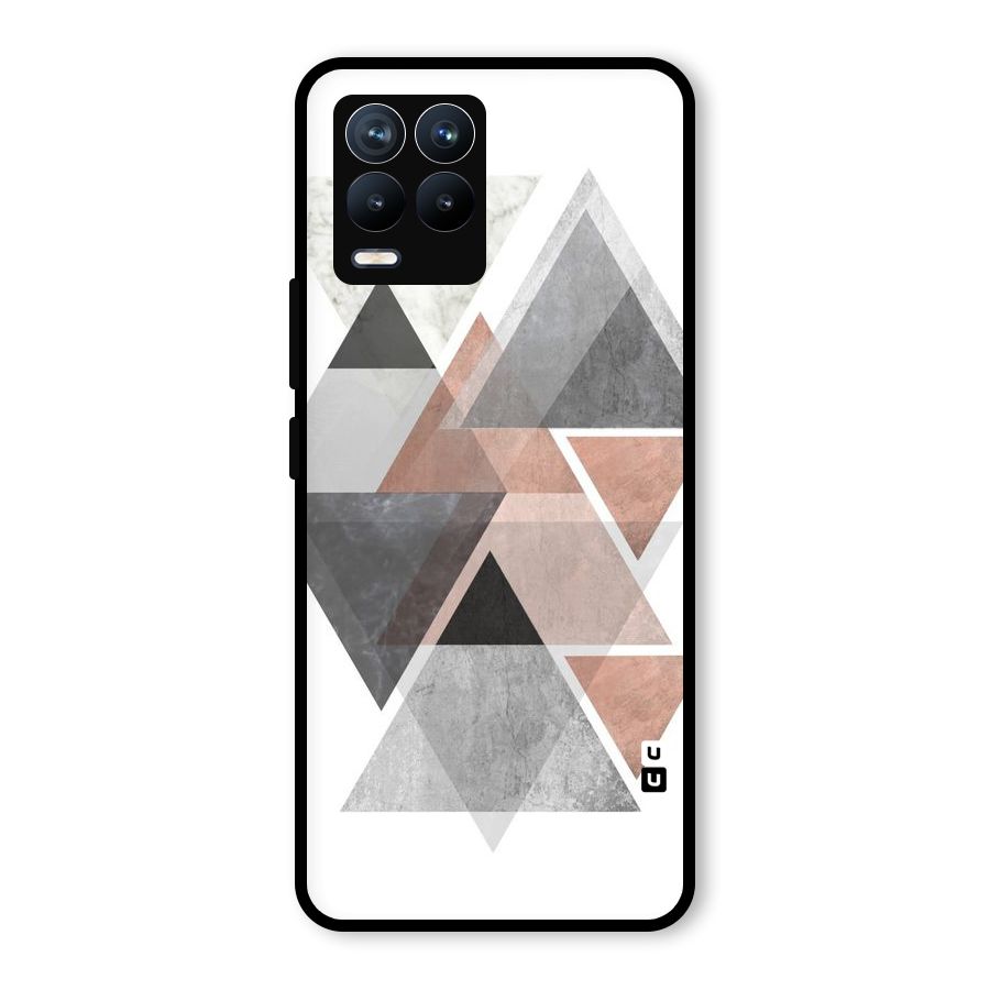 Abstract Diamond Pink Design Glass Back Case for Realme 8 Pro