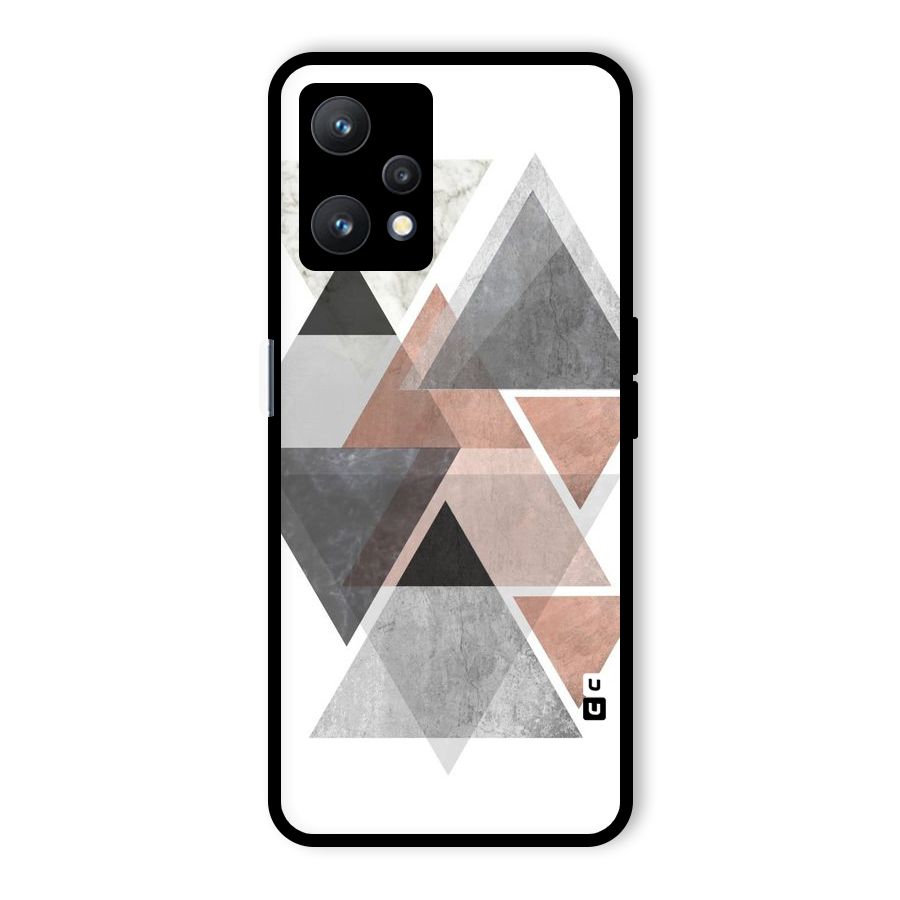 Abstract Diamond Pink Design Glass Back Case for Realme 9 Pro 5G