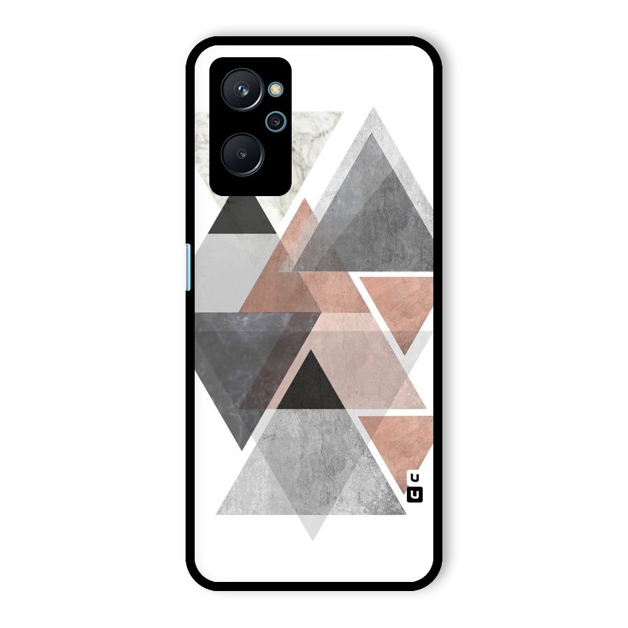 Abstract Diamond Pink Design Glass Back Case for Realme 9i