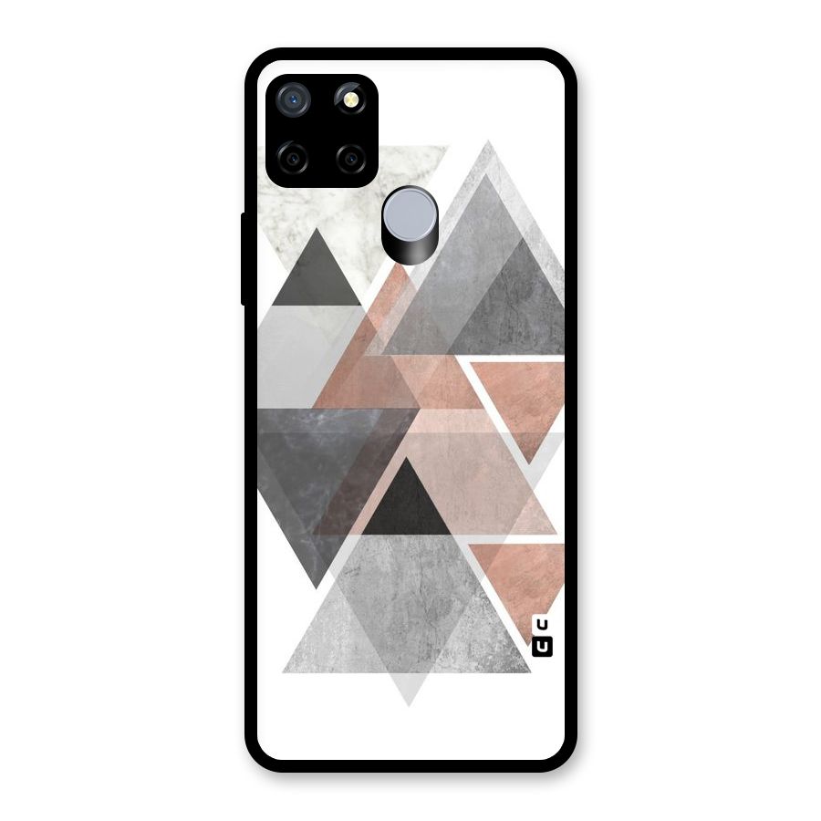 Abstract Diamond Pink Design Glass Back Case for Realme C12