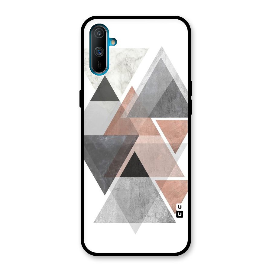 Abstract Diamond Pink Design Glass Back Case for Realme C3