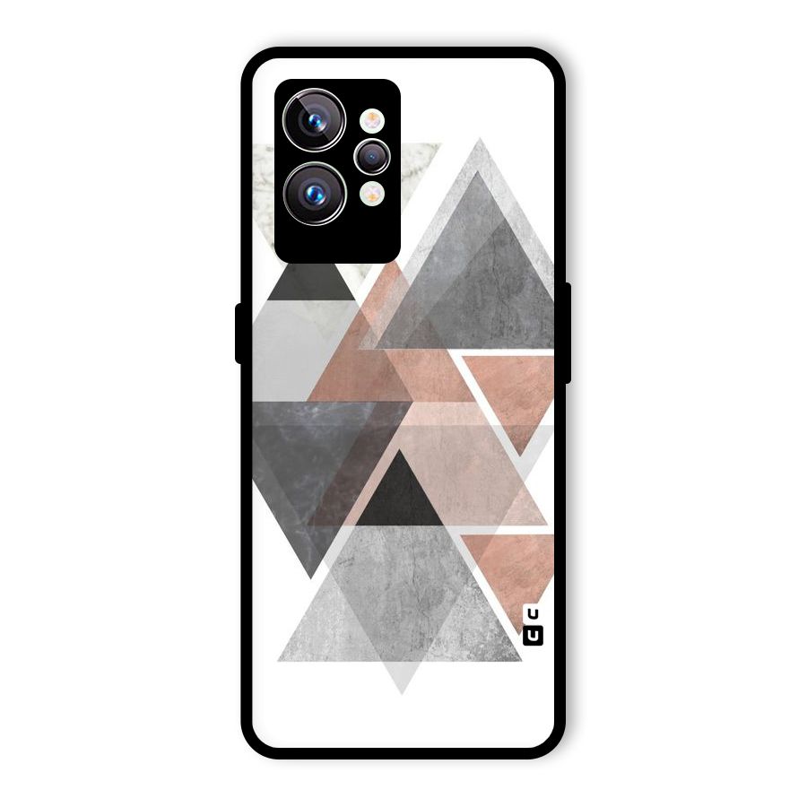 Abstract Diamond Pink Design Glass Back Case for Realme GT2 Pro