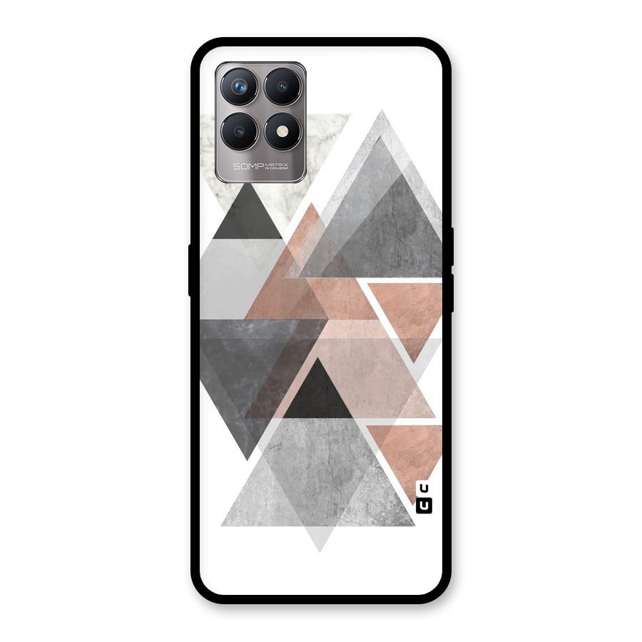 Abstract Diamond Pink Design Glass Back Case for Realme Narzo 50