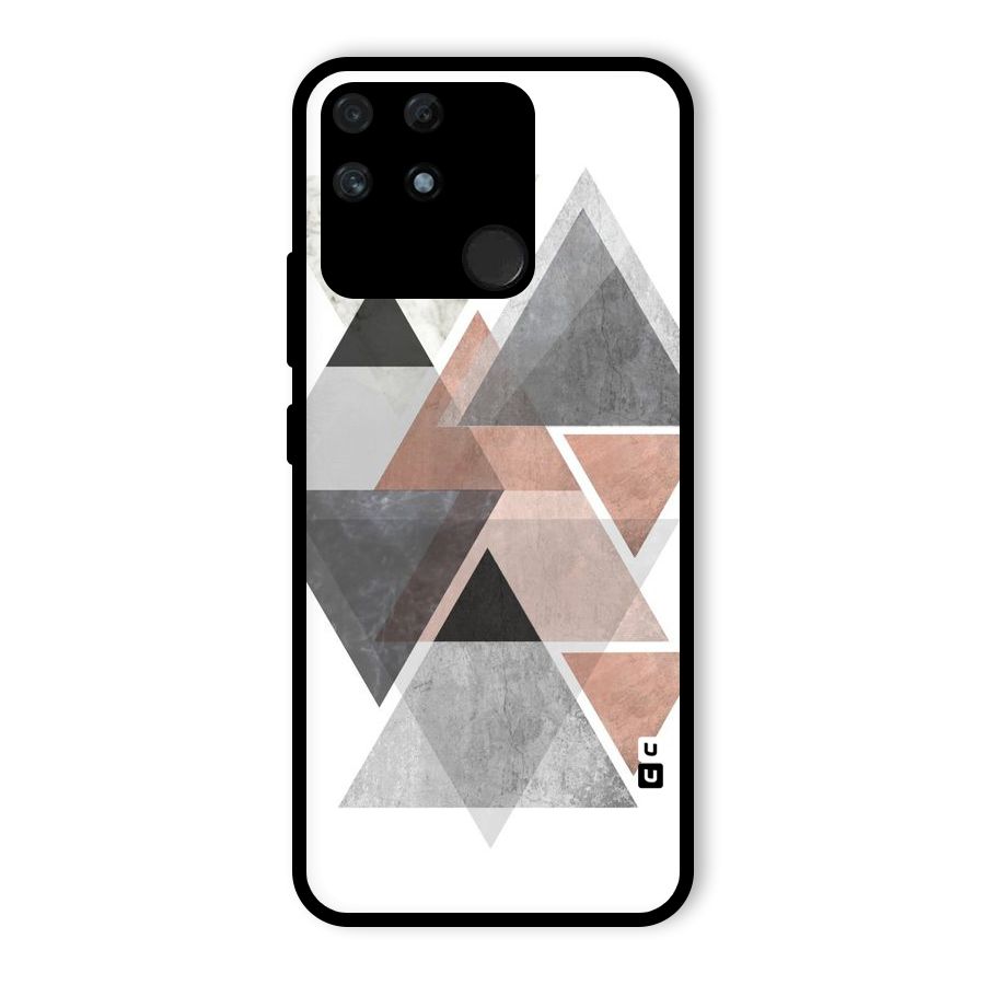 Abstract Diamond Pink Design Glass Back Case for Realme Narzo 50A