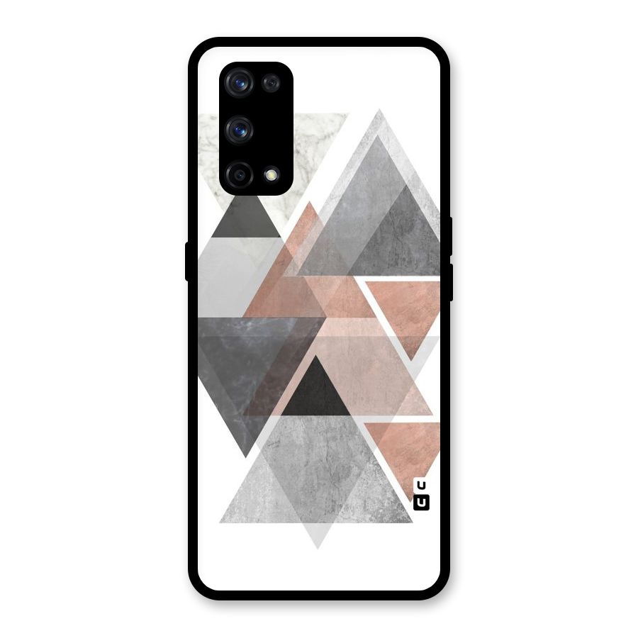 Abstract Diamond Pink Design Glass Back Case for Realme X7 Pro