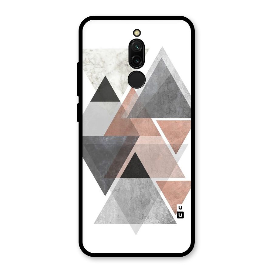 Abstract Diamond Pink Design Glass Back Case for Redmi 8