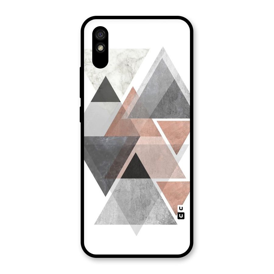 Abstract Diamond Pink Design Glass Back Case for Redmi 9i