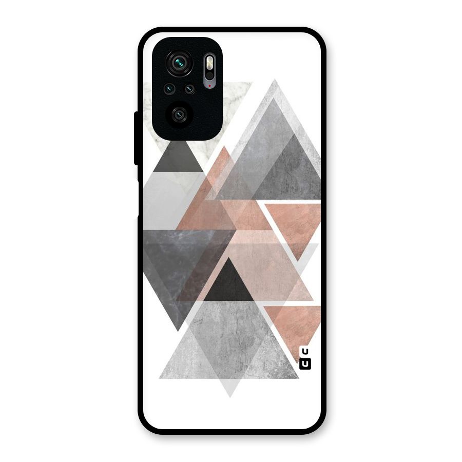 Abstract Diamond Pink Design Glass Back Case for Redmi Note 10S
