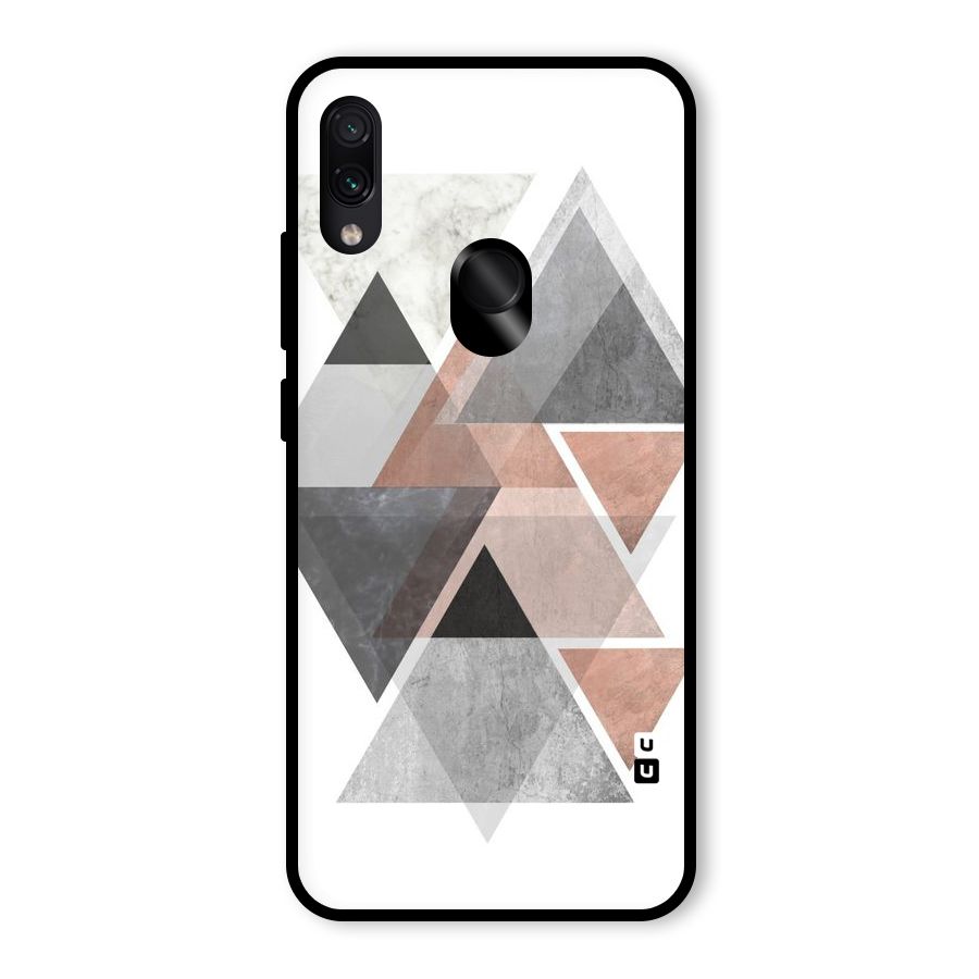 Abstract Diamond Pink Design Glass Back Case for Redmi Note 7S