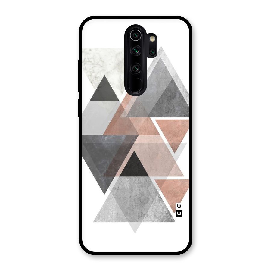 Abstract Diamond Pink Design Glass Back Case for Redmi Note 8 Pro