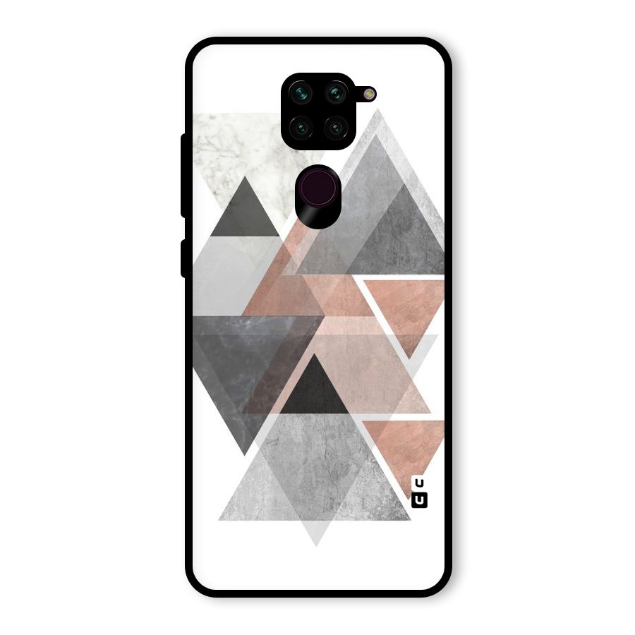 Abstract Diamond Pink Design Glass Back Case for Redmi Note 9