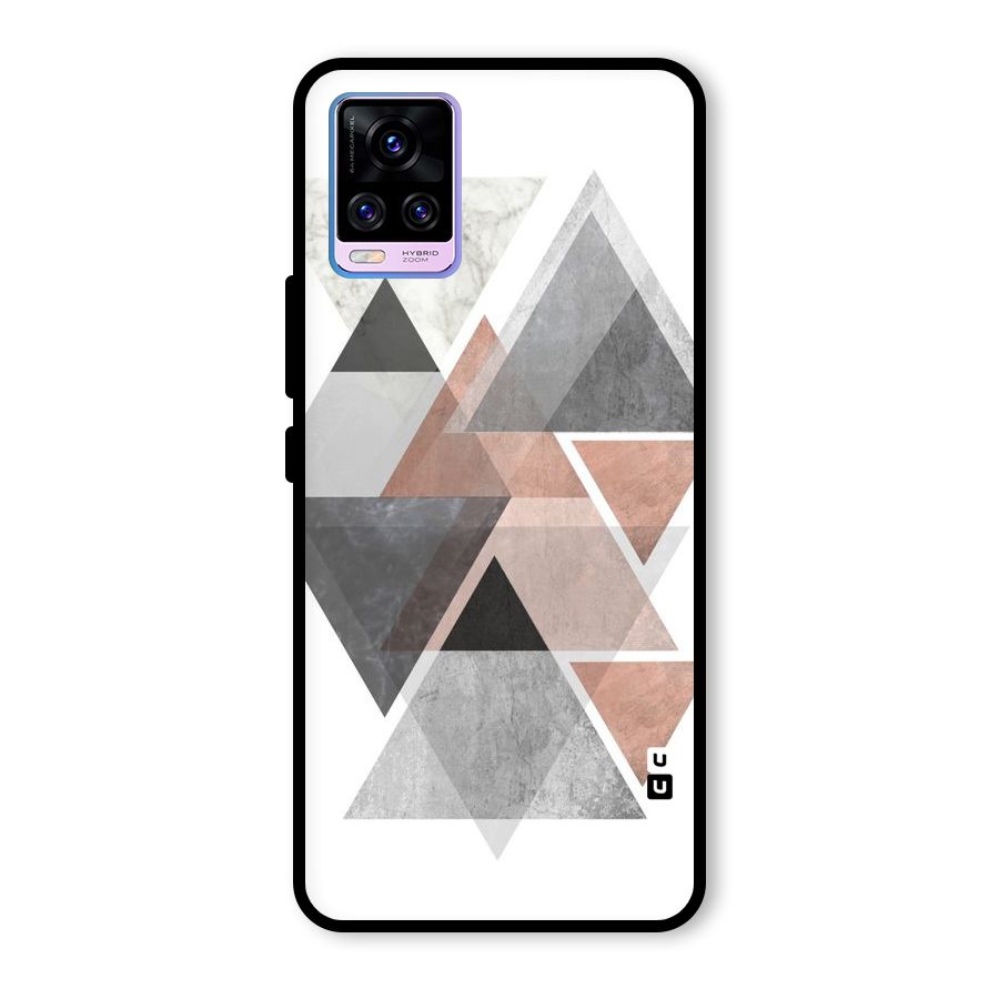 Abstract Diamond Pink Design Glass Back Case for Vivo V20 Pro