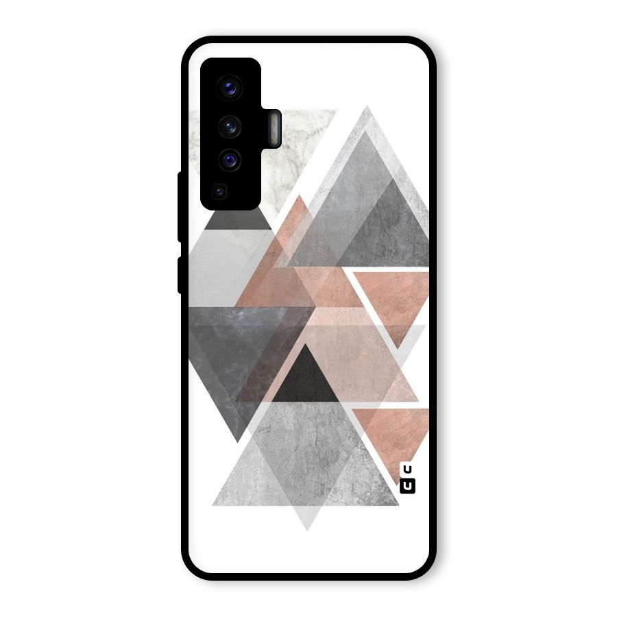 Abstract Diamond Pink Design Glass Back Case for Vivo X50