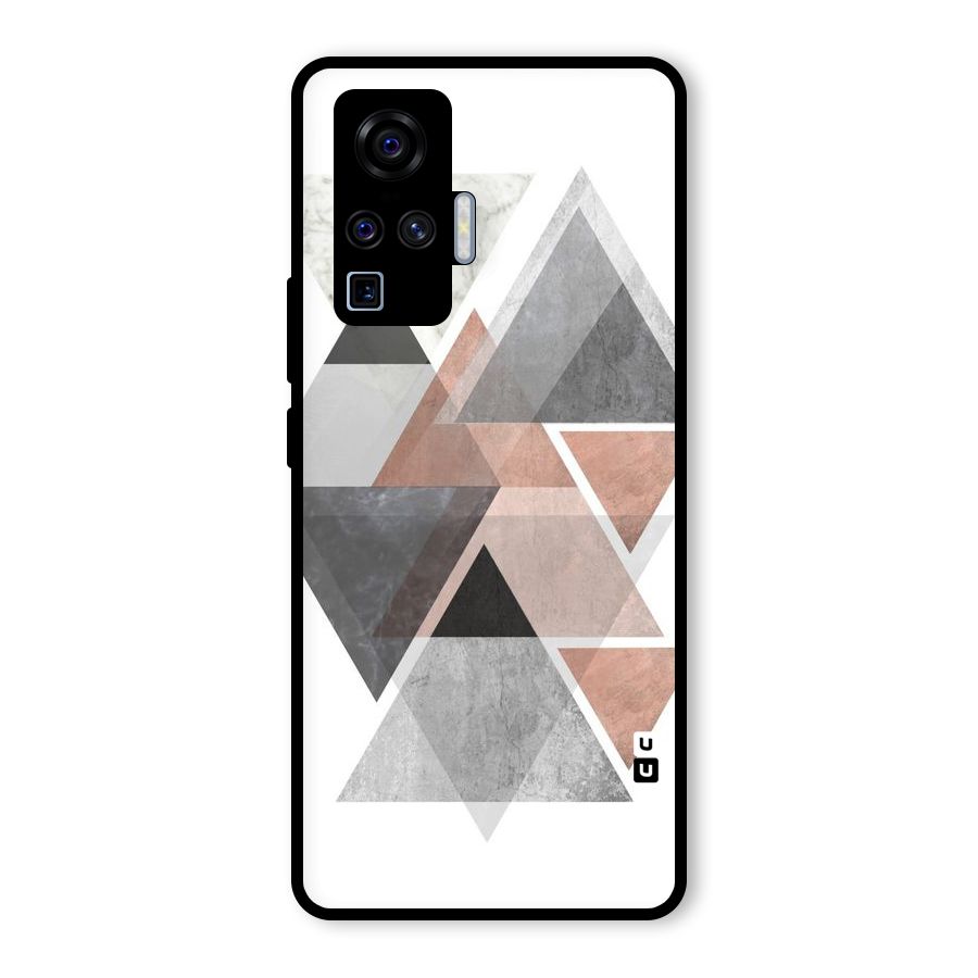 Abstract Diamond Pink Design Glass Back Case for Vivo X50 Pro