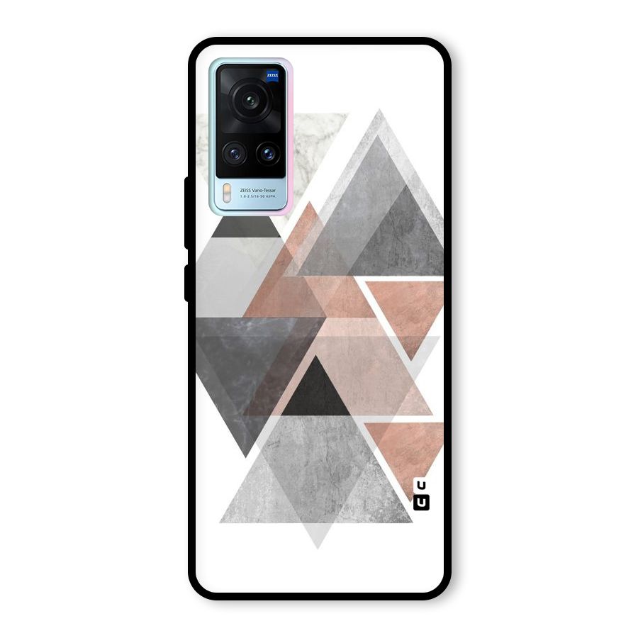 Abstract Diamond Pink Design Glass Back Case for Vivo X60