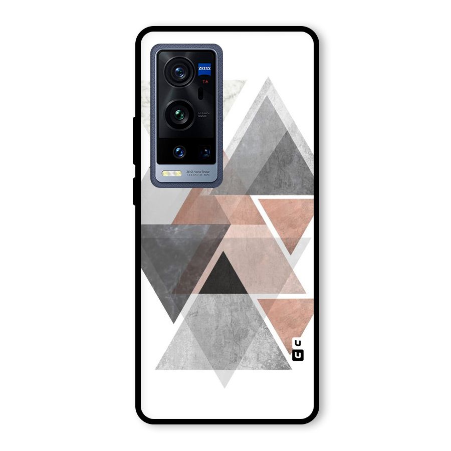 Abstract Diamond Pink Design Glass Back Case for Vivo X60 Pro Plus