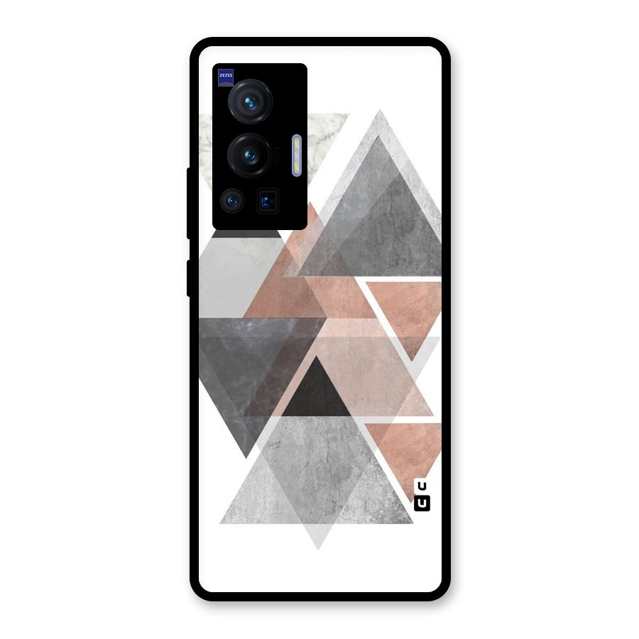 Abstract Diamond Pink Design Glass Back Case for Vivo X70 Pro