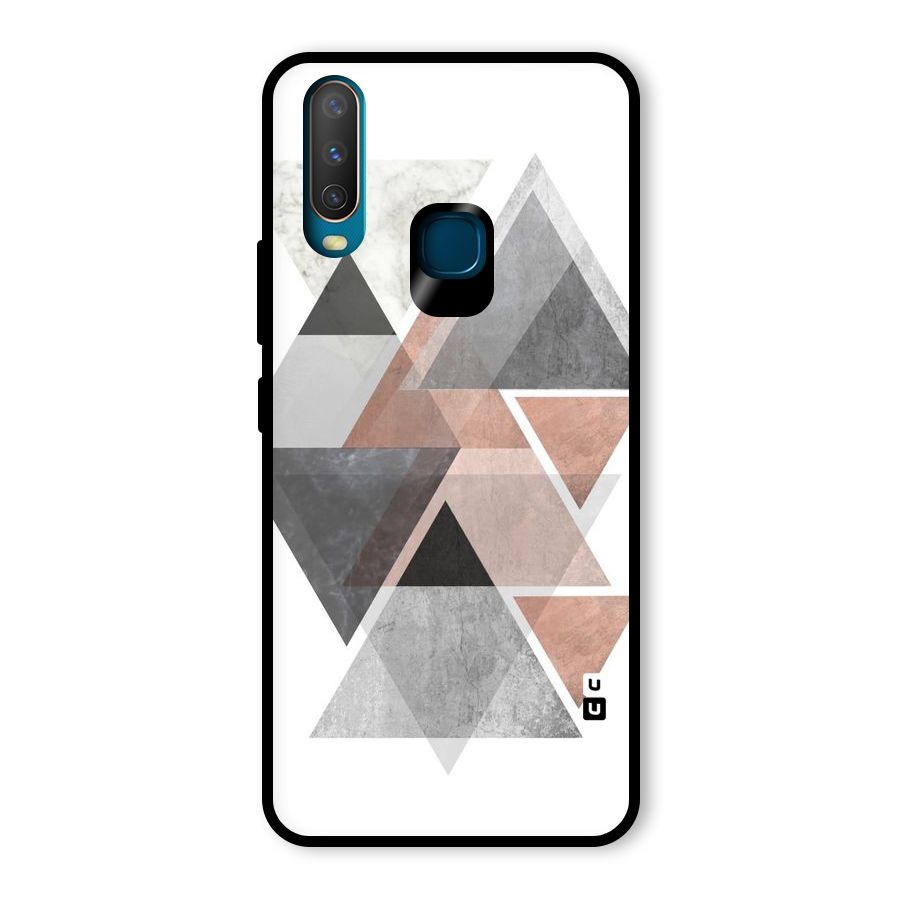 Abstract Diamond Pink Design Glass Back Case for Vivo Y15