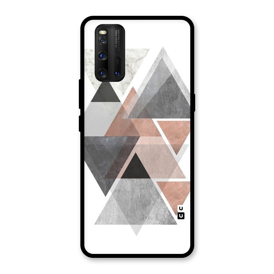 Abstract Diamond Pink Design Glass Back Case for Vivo iQOO 3