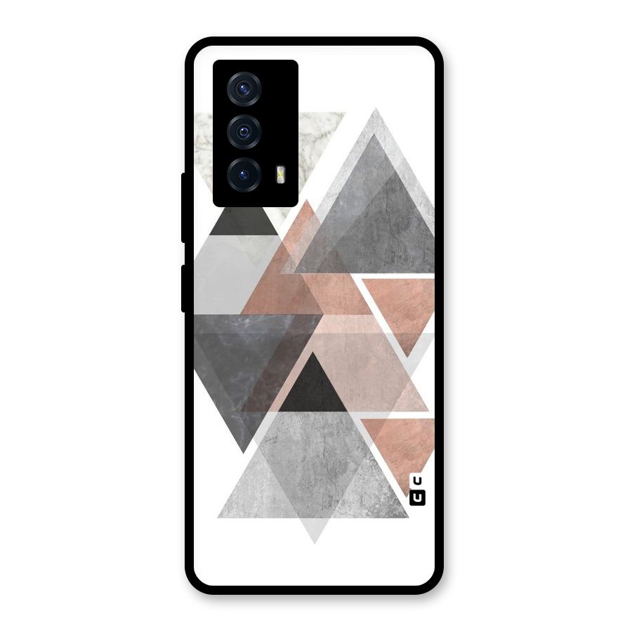 Abstract Diamond Pink Design Glass Back Case for Vivo iQOO Z5