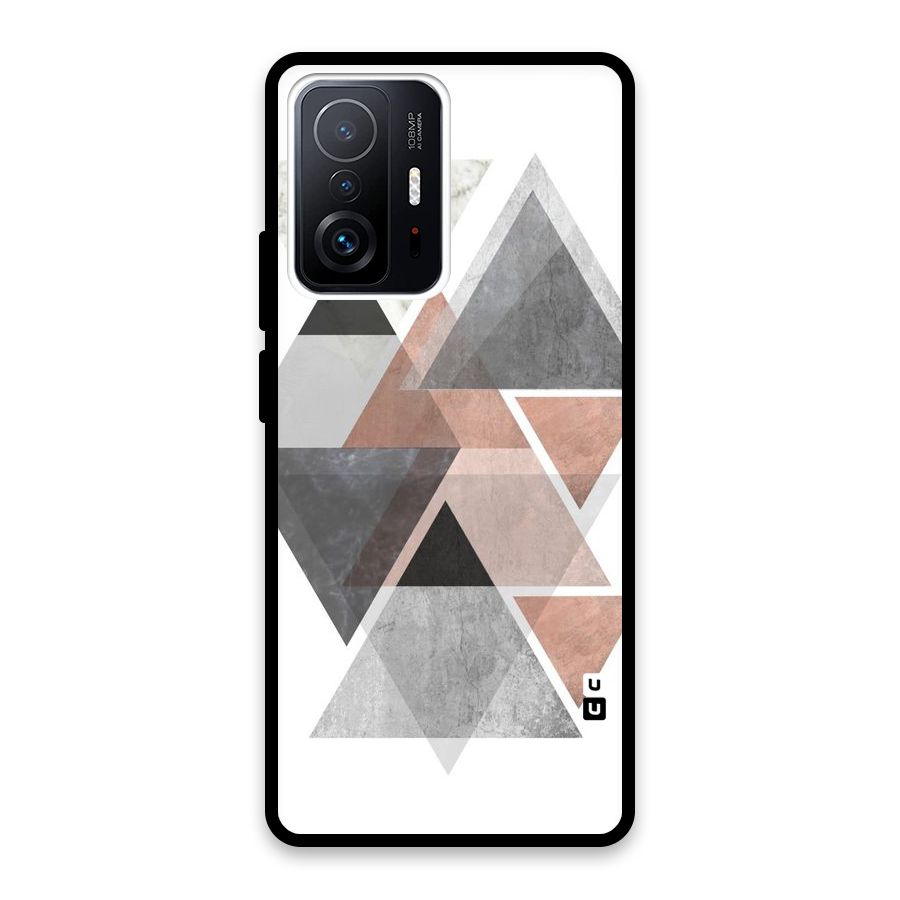 Abstract Diamond Pink Design Glass Back Case for Xiaomi 11T Pro