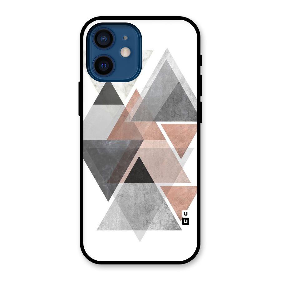 Abstract Diamond Pink Design Glass Back Case for iPhone 12 Mini