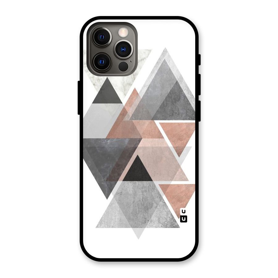 Abstract Diamond Pink Design Glass Back Case for iPhone 12 Pro