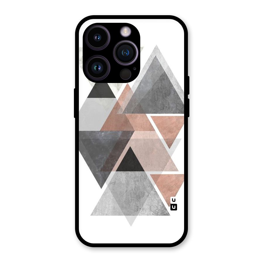 Abstract Diamond Pink Design Glass Back Case for iPhone 14 Pro