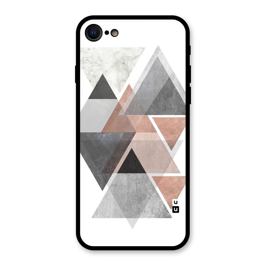 Abstract Diamond Pink Design Glass Back Case for iPhone SE 2022