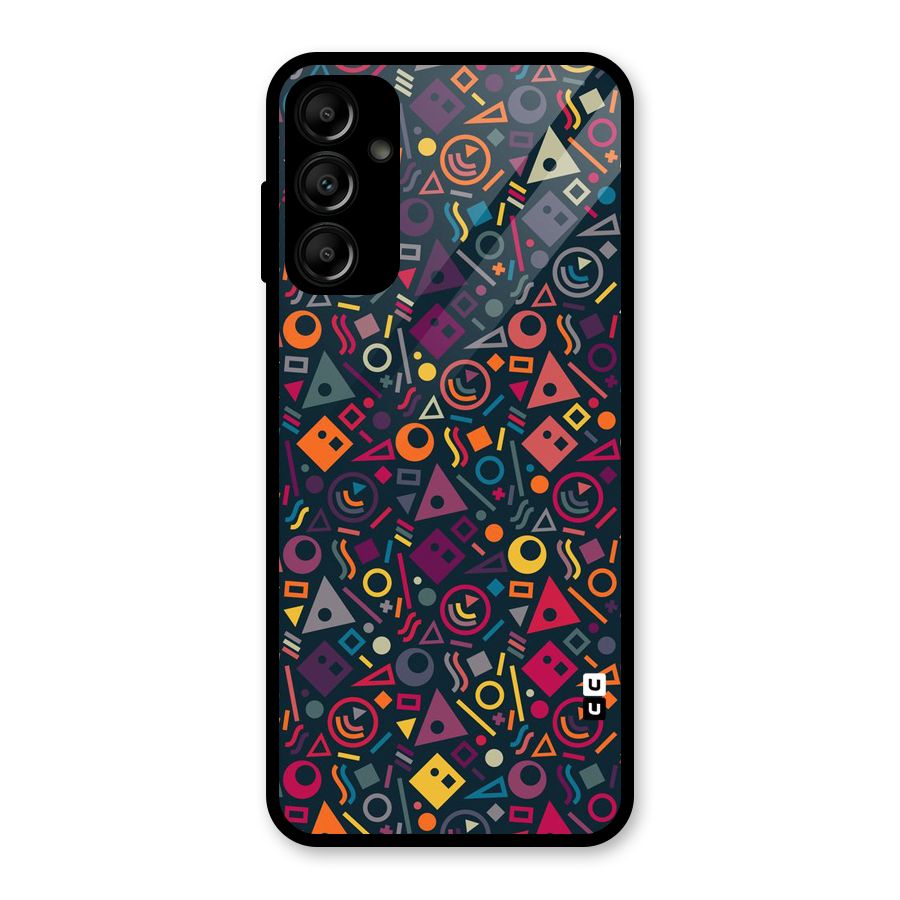 Abstract Figures Glass Back Case for Galaxy A14 5G