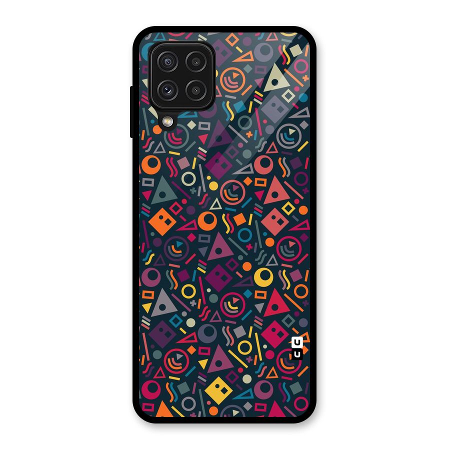 Abstract Figures Glass Back Case for Galaxy A22 4G