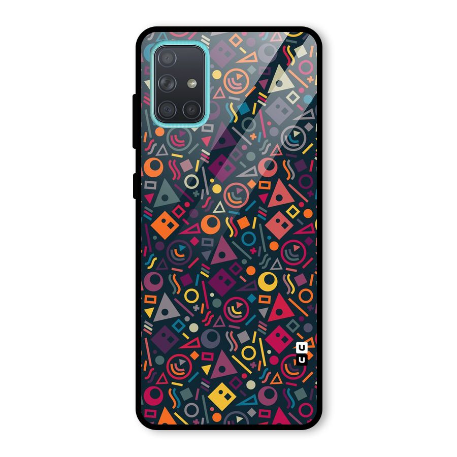 Abstract Figures Glass Back Case for Galaxy A71