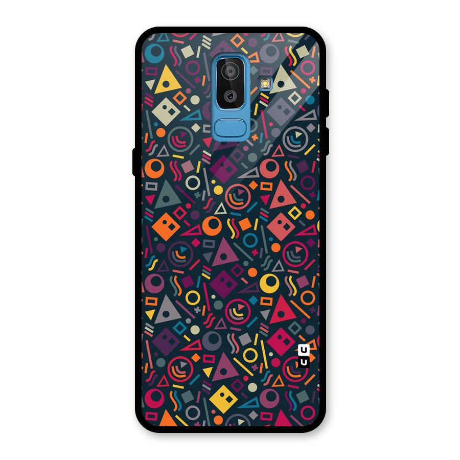 Abstract Figures Glass Back Case for Galaxy J8