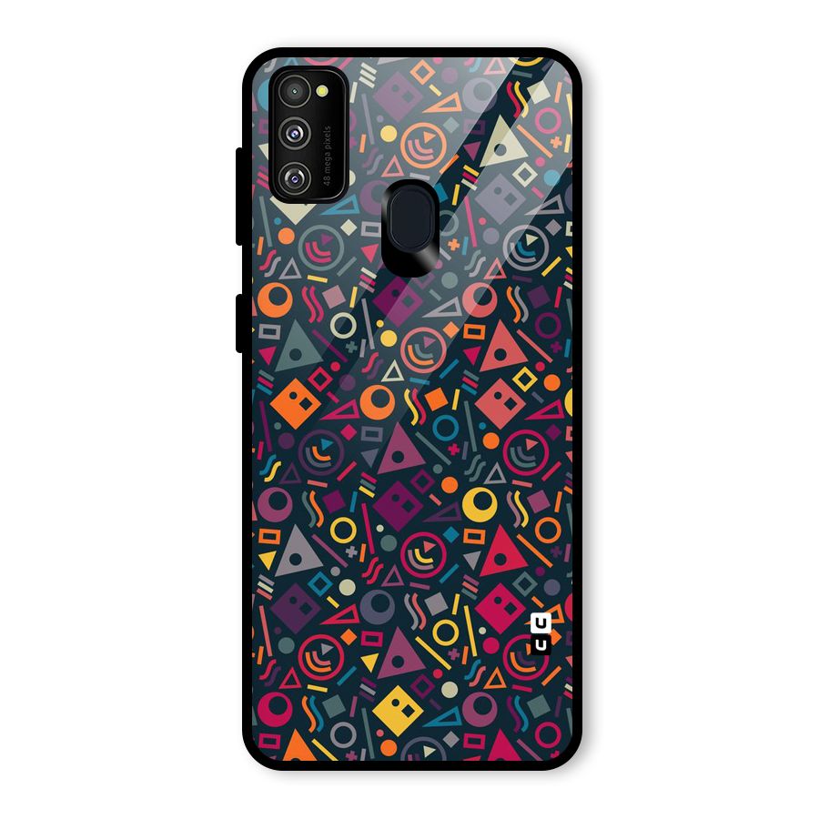 Abstract Figures Glass Back Case for Galaxy M30s