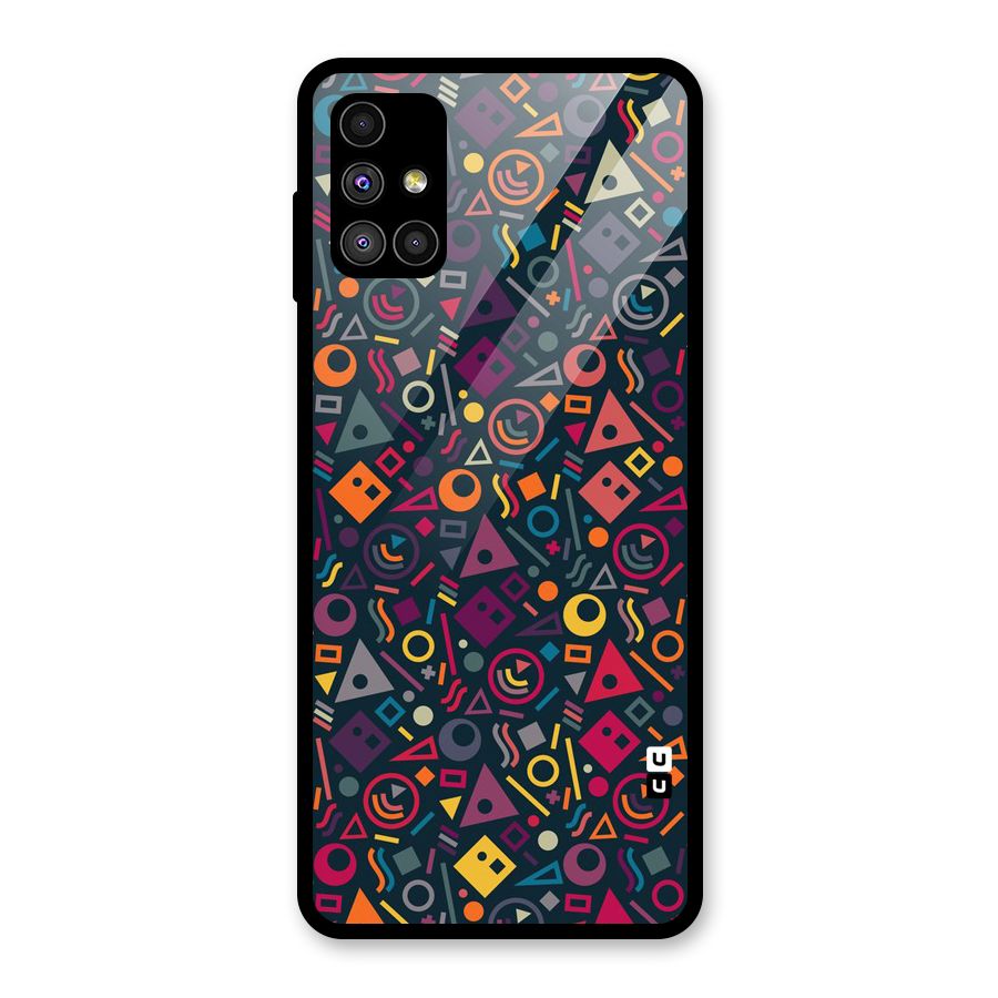 Abstract Figures Glass Back Case for Galaxy M51