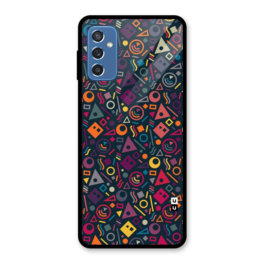 Abstract Figures Glass Back Case for Galaxy M52 5G