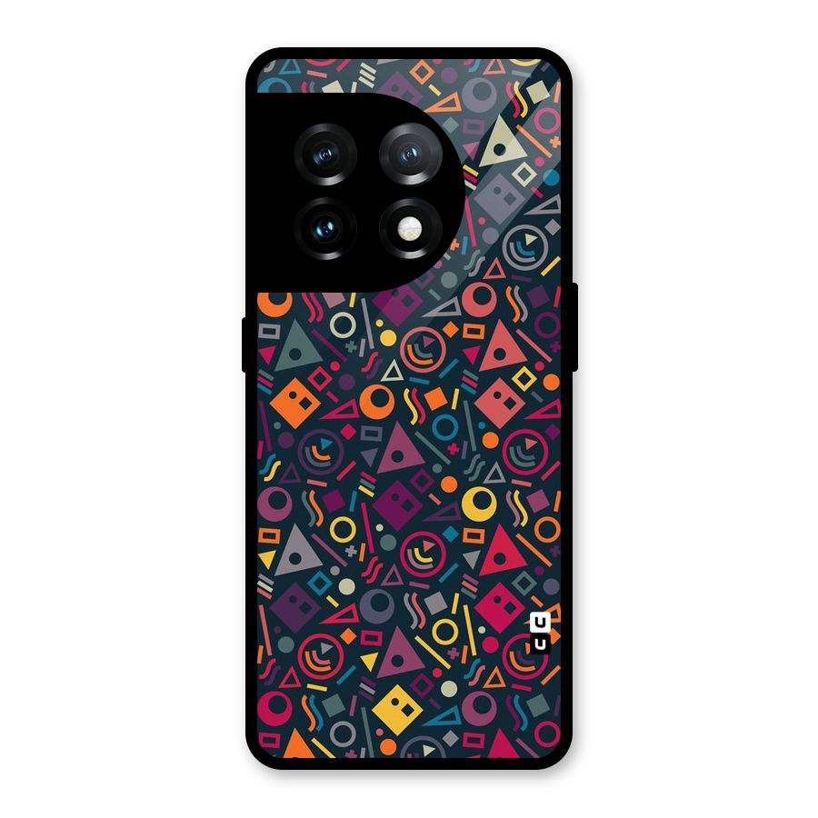 Abstract Figures Glass Back Case for OnePlus 11